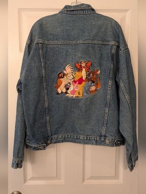 Vintage Disney Winnie the Pooh Denim Jacket Rare Embroidered XL Y2K Unisex Jean